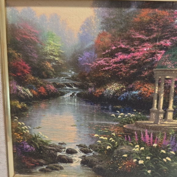 Thomas Kinkade Gold Framed The Garden Of Prayer Accent Print With Cert Of Auth - Picture 6 of 8